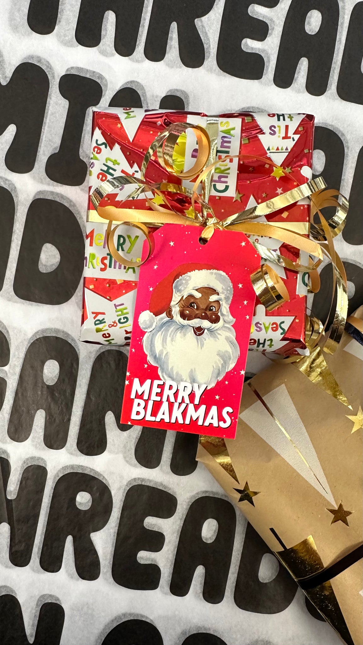 Merry Blakmas gift tag x5