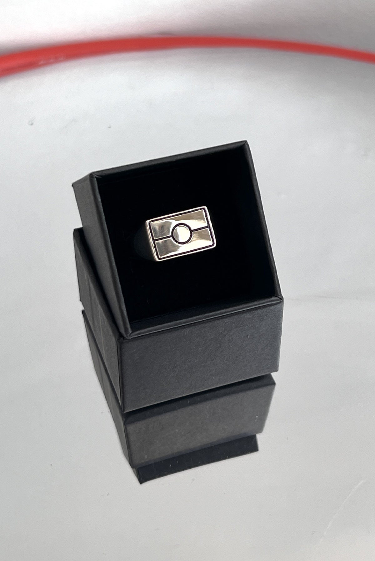 Flag signet ring silver