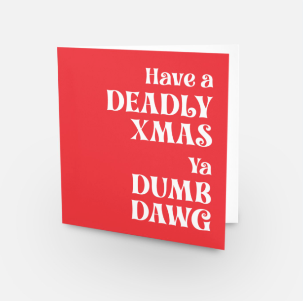 Deadly Xmas card red